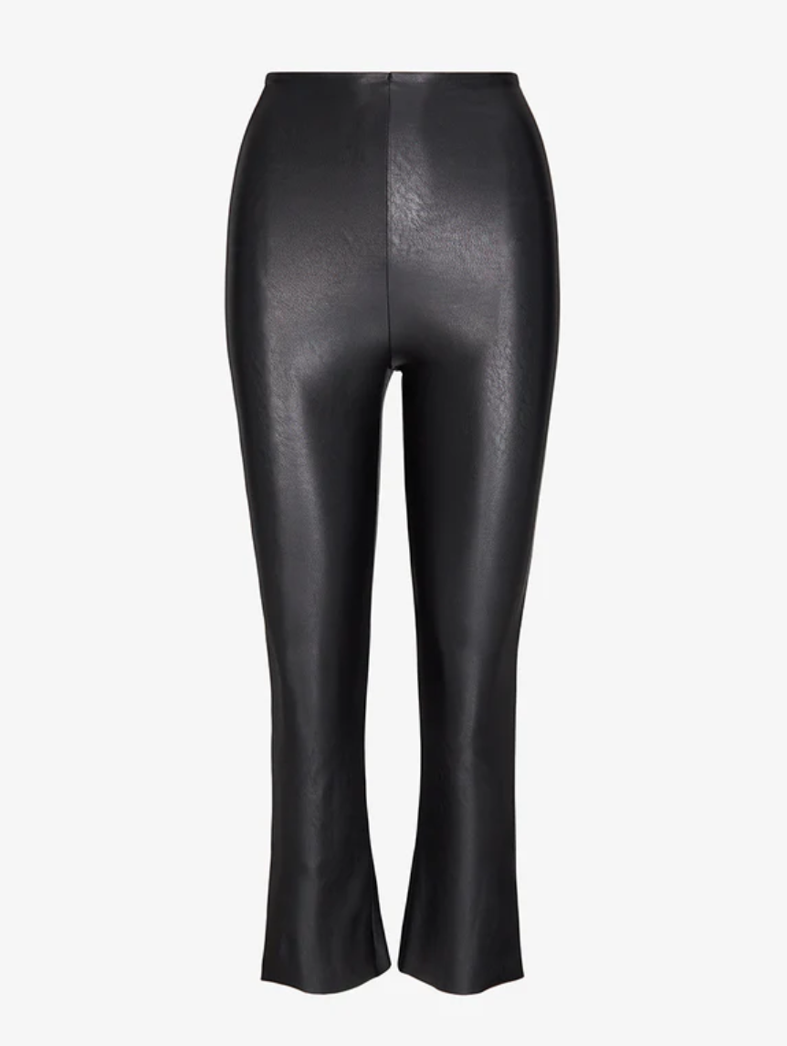 Commando Faux Leather Cropped Flare - Black - Gabrielle's Biloxi