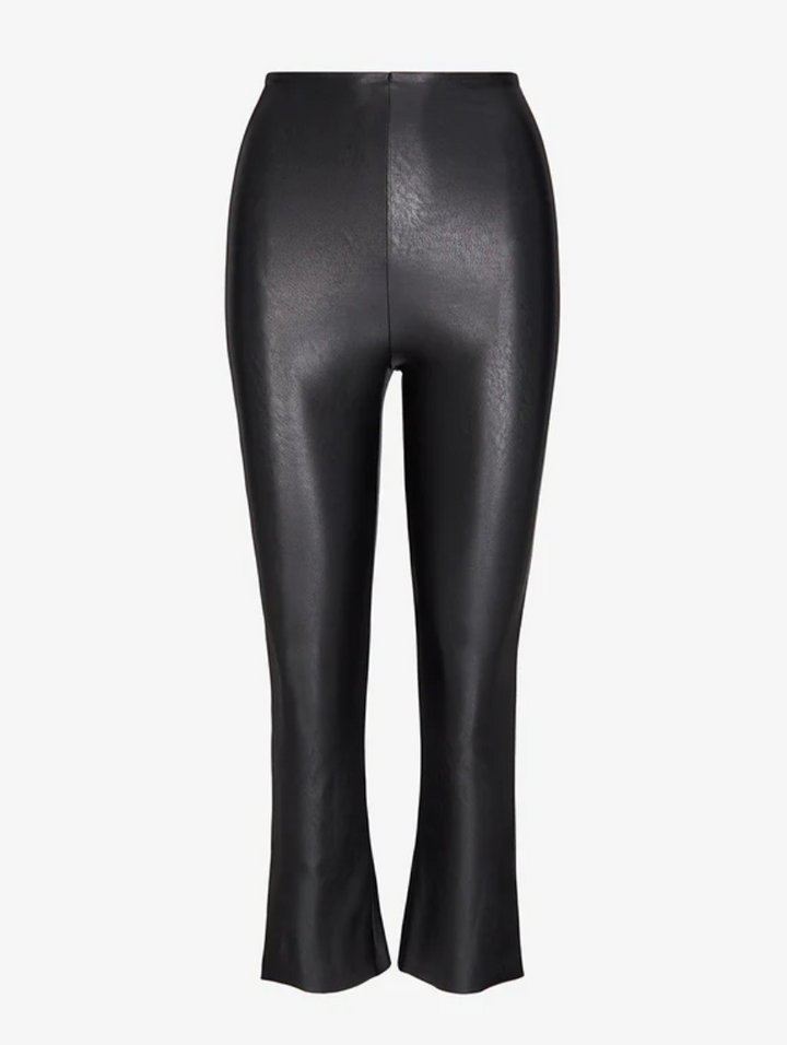 Commando Faux Leather Cropped Flare - Black - Gabrielle's Biloxi