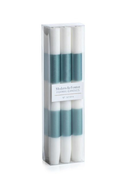Modern & Festive Blue Formal Candles Set of 6 - Gabrielle's Biloxi