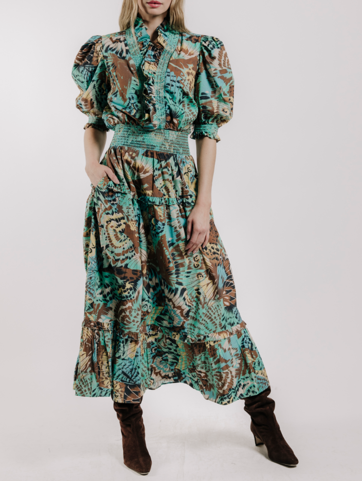 Love the Label Zita Midi Dress - Born to Fly Print - Gabrielle's Biloxi