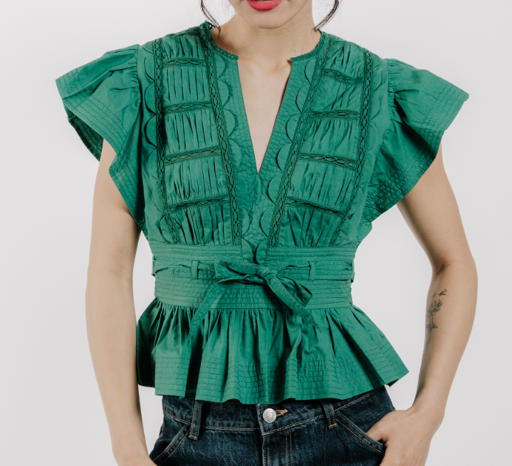 Love the Label Madelyn Top - Foliage Green - Gabrielle's Biloxi