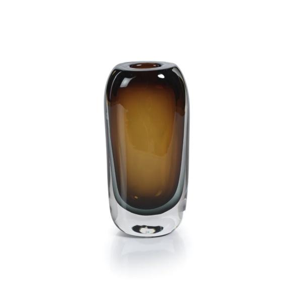 Artistry in Glass Vase - Amber & Gray Tones - Gabrielle's Biloxi