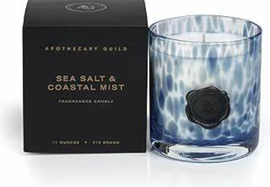 Opal Glass Small Candle Jar - Clear & Dark Blue : Sea Salt - Gabrielle's Biloxi
