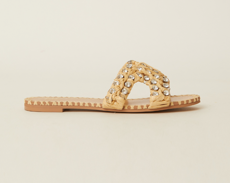 BTB Los Angeles Laurel Crystal Slide - Natural - Gabrielle's Biloxi