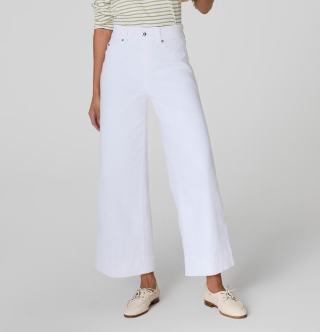Spanxshape Everywear Cropped Wide Leg Jeans - White - Gabrielle's Biloxi