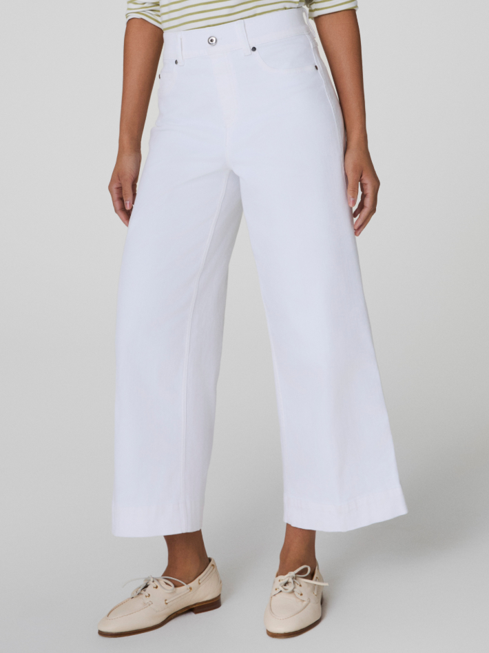 Spanxshape Everywear Cropped Wide Leg Jeans - White - Gabrielle's Biloxi