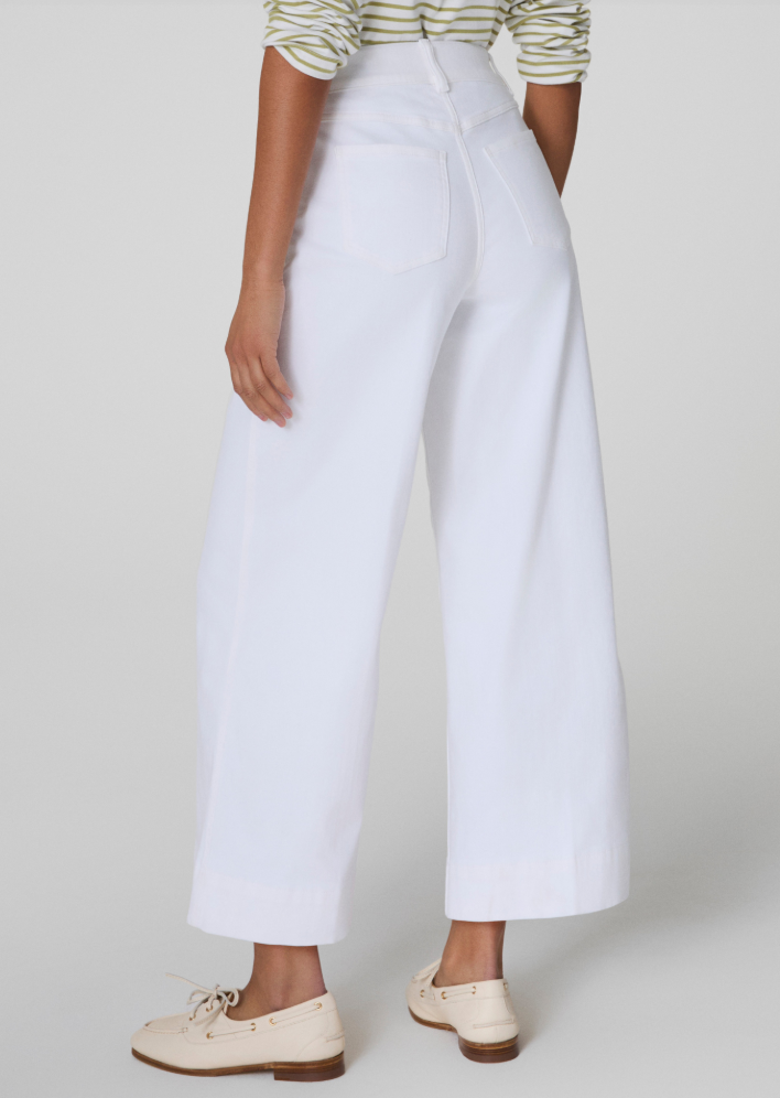Spanxshape Everywear Cropped Wide Leg Jeans - White - Gabrielle's Biloxi