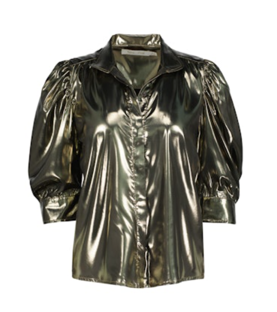 Bishop + Young Cat Ruched Sleeve Top - Liquid Metallic - Gabrielle's Biloxi