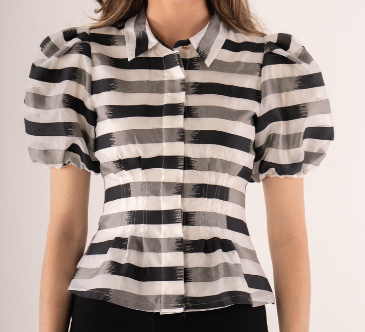 Emily McCarthy Britt Top - Truffle Stripe - Gabrielle's Biloxi