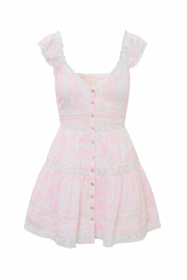 Love Shack Fancy Rietta Dress - Powder Pink - Gabrielle's Biloxi