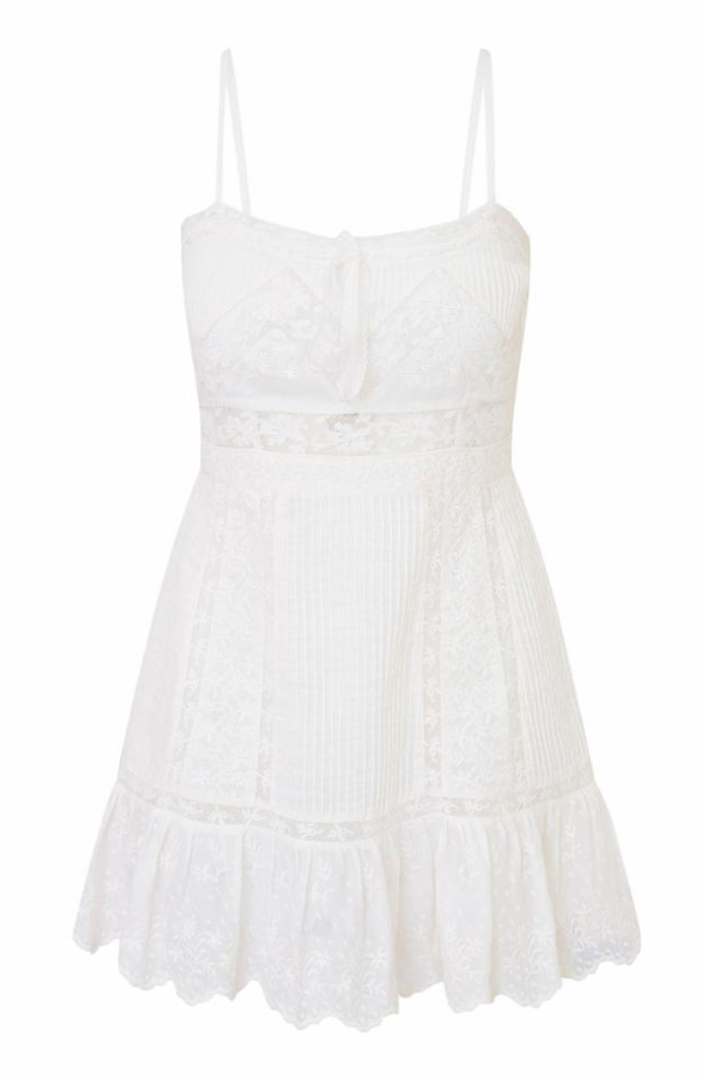 Love Shack Fancy Maera Dress - Optic White - Gabrielle's Biloxi