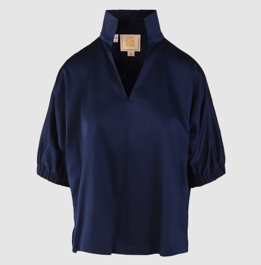 Emily McCarthy Poppy Top - Navy Ponte - Gabrielle's Biloxi