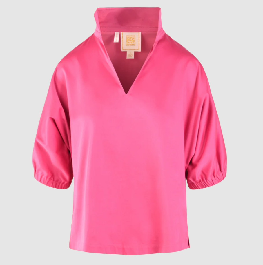 Emily McCarthy Poppy Top - Fuschia Fedura Cotton - Gabrielle's Biloxi