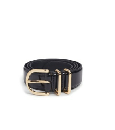Favorite Daughter The Patent Fancy Juni Belt - Black/Gold - Gabrielle's Biloxi