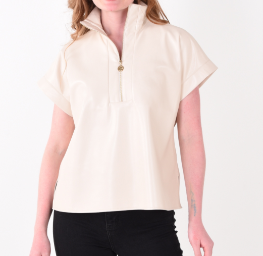 Emily McCarthy Poppy Pullover - Sandshell Vegan Leather - Gabrielle's Biloxi