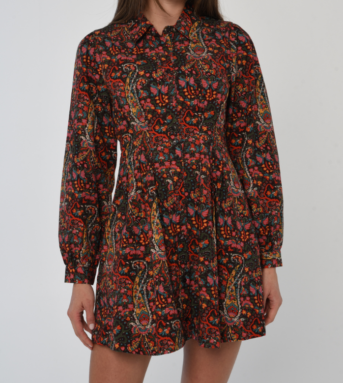 Love the Label Marta Long Sleeve Mini Dress - Harlequin Print - Gabrielle's Biloxi