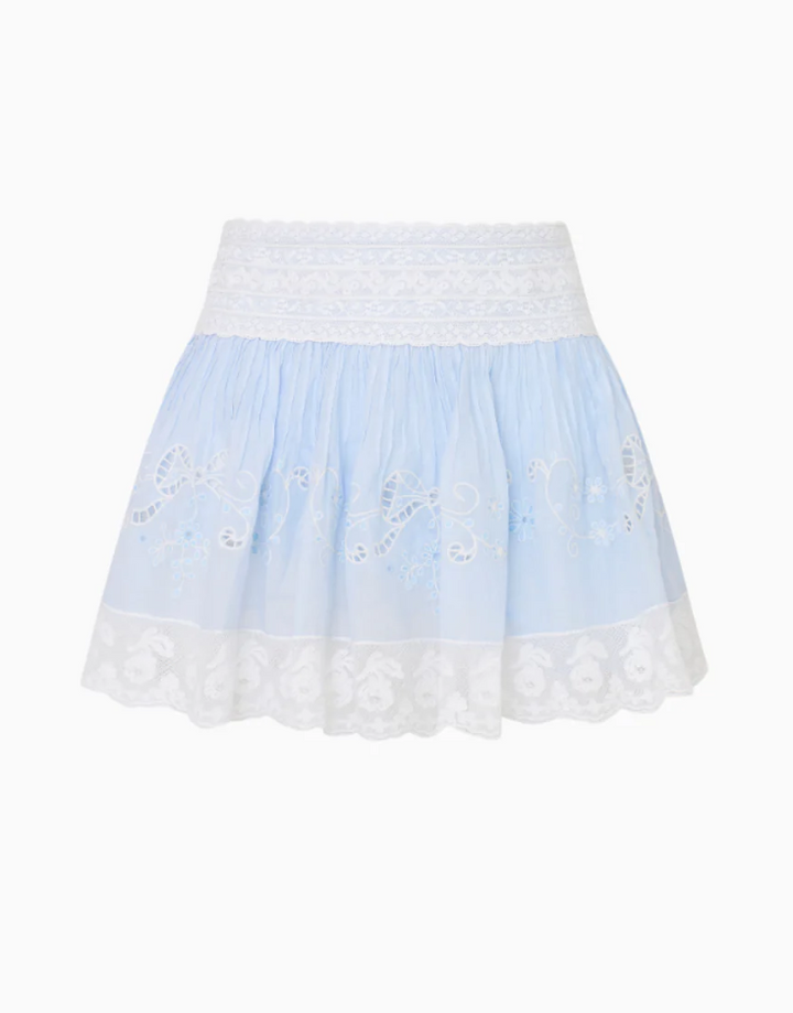 Love Shack Fancy Levant Skirt - Pale Blue - Gabrielle's Biloxi
