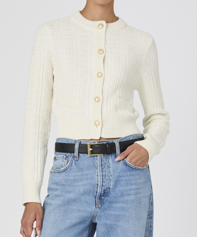 French Connection Lurex Tweed Knit Cardigan - Gabrielle's Biloxi