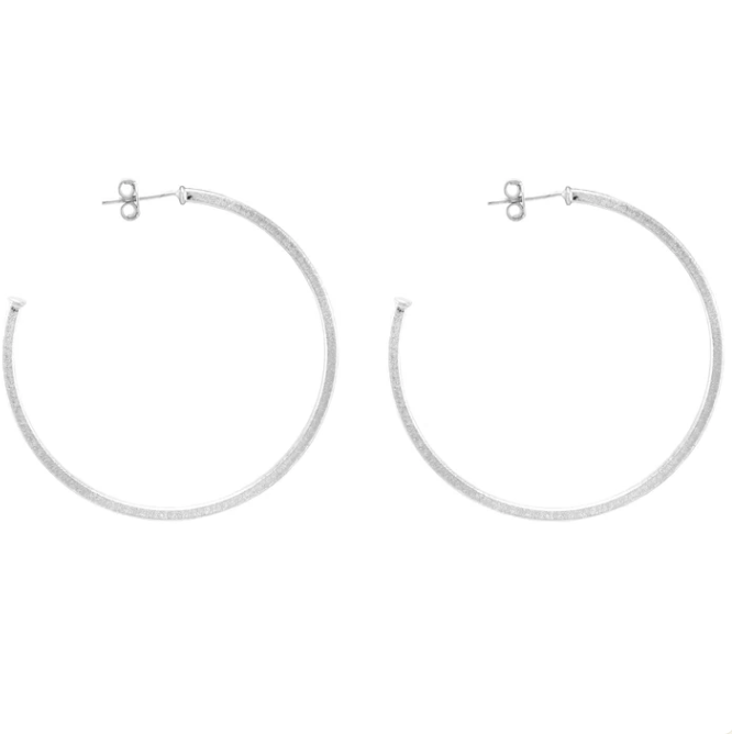 Sheila Fajl Perfect Hoops - Brushed Silver - Gabrielle's Biloxi