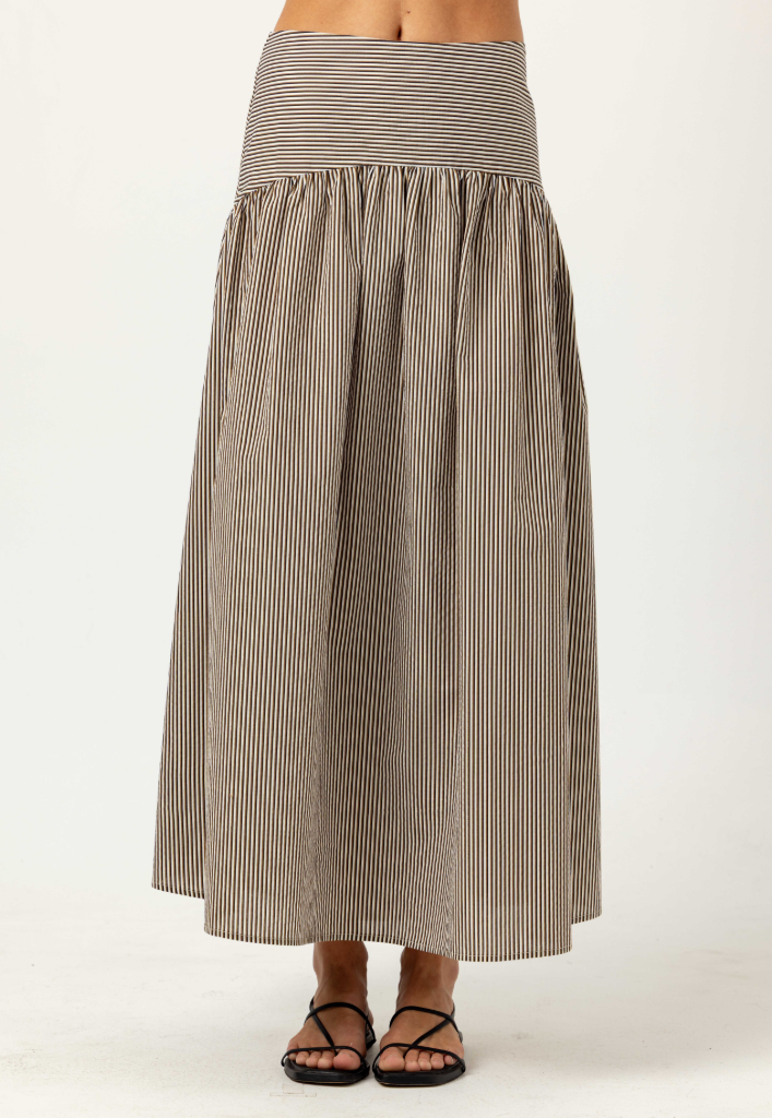 Sundays Stripe Celeste Skirt - Umber Lurex - Gabrielle's Biloxi