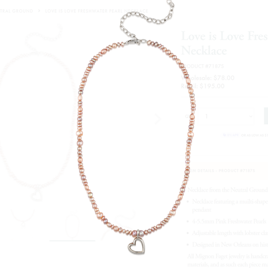 Mignon Faget Love is Love Freshwater Pearl Necklace - Gabrielle's Biloxi