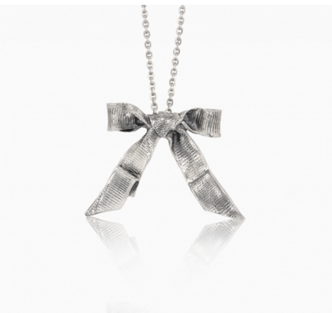 Mignon Faget Bow Pendant Necklace - Sterling Silver - Gabrielle's Biloxi
