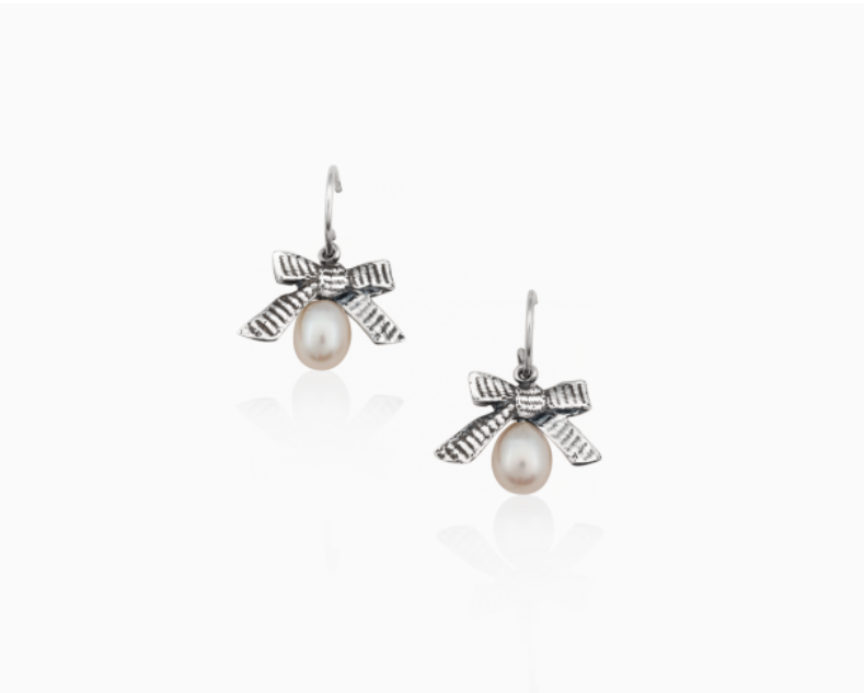 Mignon Faget Petit Bow Pearl Dangles - Gabrielle's Biloxi