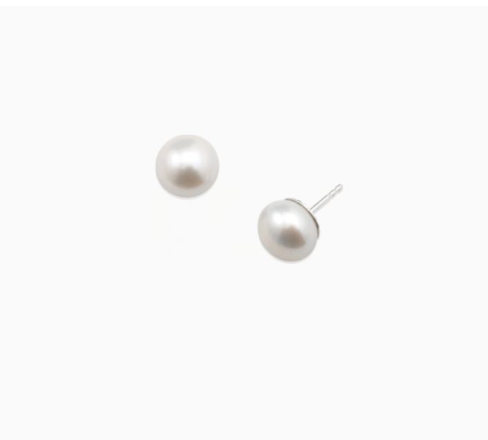 Mignon Faget Button Pearl Stud Earrings - Gabrielle's Biloxi