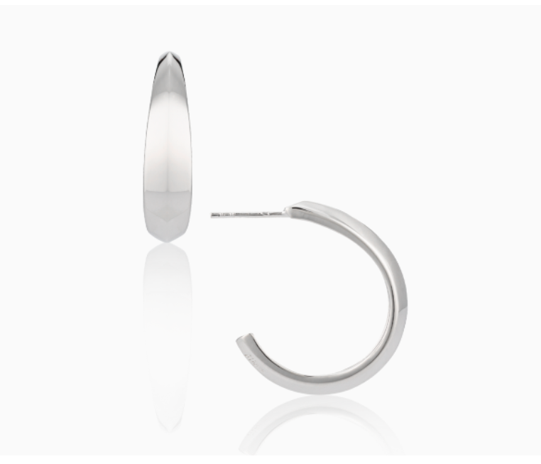 Mignon Faget Neutral Ground Hoops Medium  - Sterling Silver - Gabrielle's Biloxi