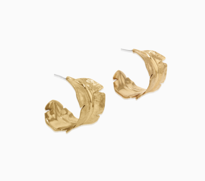 Mignon Faget Banana Leaf Earhoops - Gabrielle's Biloxi