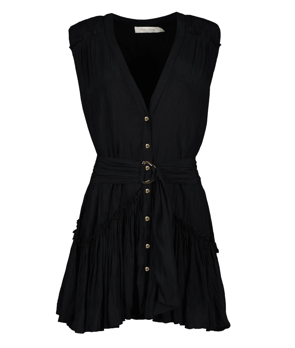 Bishop + Young Bridget Belted Mini Dress - Black - Gabrielle's Biloxi