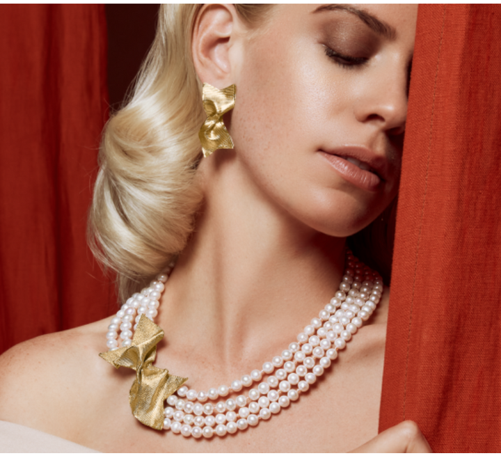 Mignon Faget Twist Bow Necklace - Bronze - Gabrielle's Biloxi