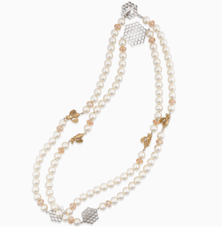 Mignon Faget Hive Pearl Station Necklace - Gabrielle's Biloxi
