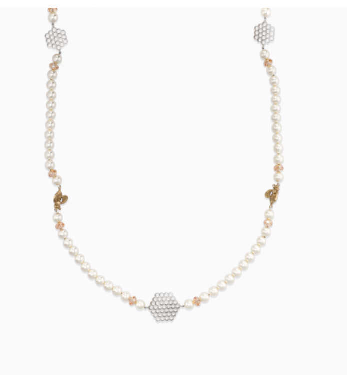 Mignon Faget Hive Pearl Station Necklace - Gabrielle's Biloxi