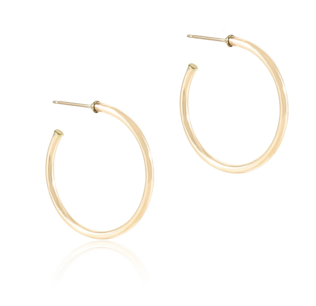 ENewton Round Gold 1.25" Post Hoop - 2mm - Smooth - Gabrielle's Biloxi