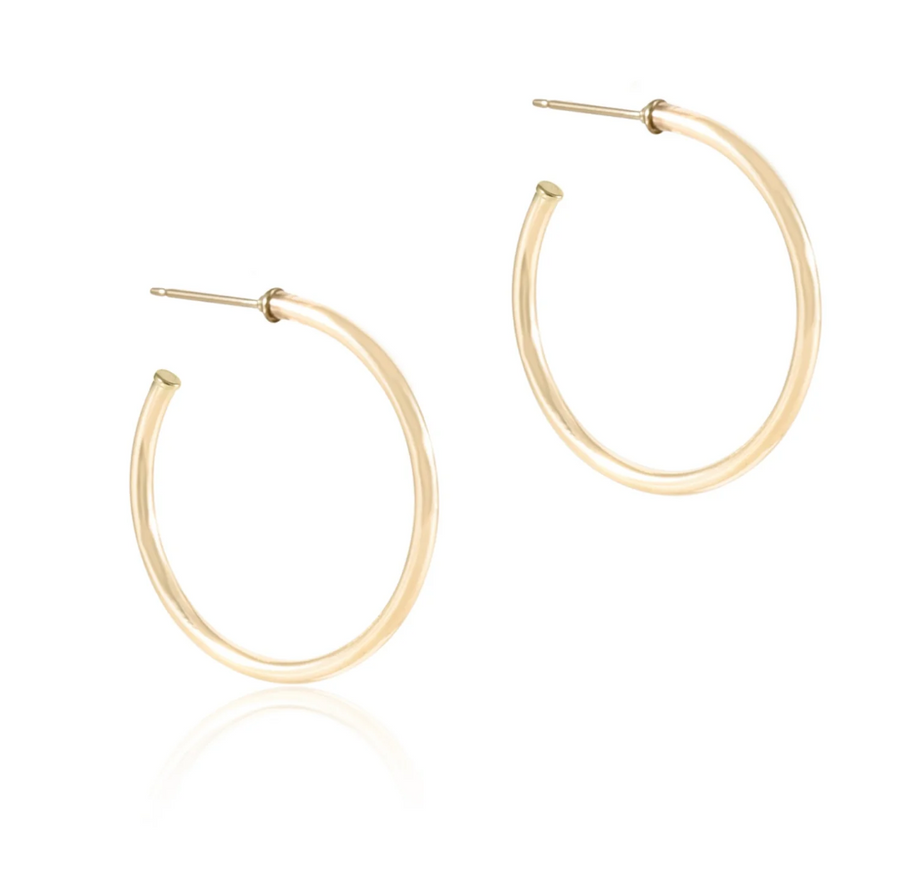 ENewton Round Gold 1.25" Post Hoop - 2mm - Smooth - Gabrielle's Biloxi