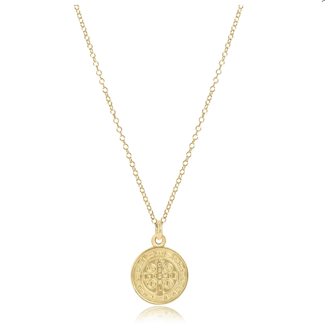 ENewton 16" Necklace Gold - Blessing Gold Disc - Gabrielle's Biloxi