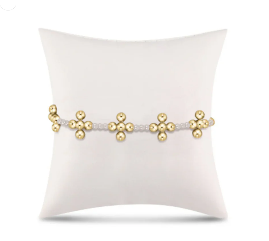 ENewton Signature Cross Sincerity Pattern Pearl 3mm Bead Bracelet - Gabrielle's Biloxi