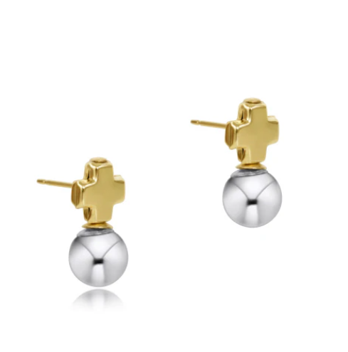 ENewton Signature Cross Mixed Metal Stud - Classic Sterling - Gabrielle's Biloxi