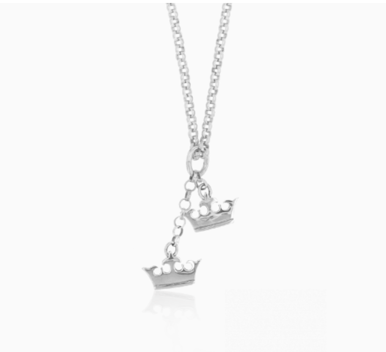 Mignon Faget Queen and Queen Crown Pendant + Fine Rolo Chain - Gabrielle's Biloxi
