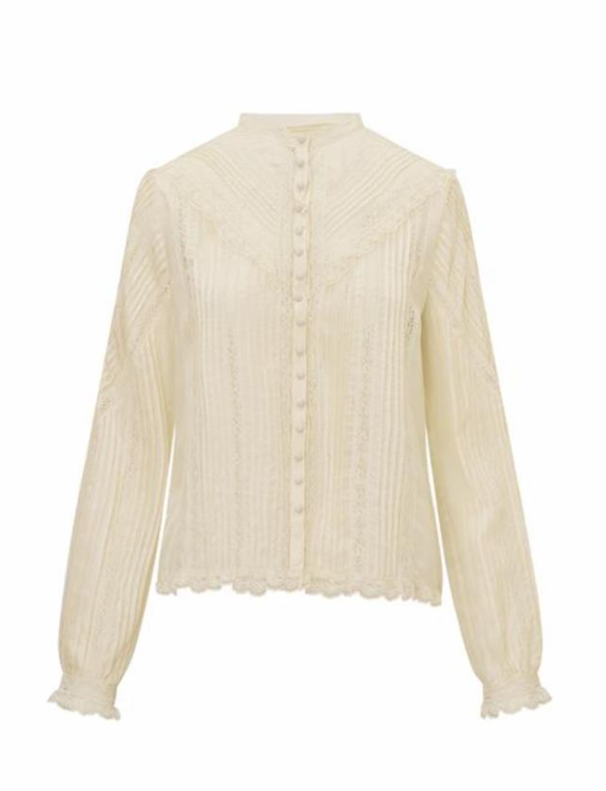 Love Shack Fancy Norami Blouse - Off White - Gabrielle's Biloxi