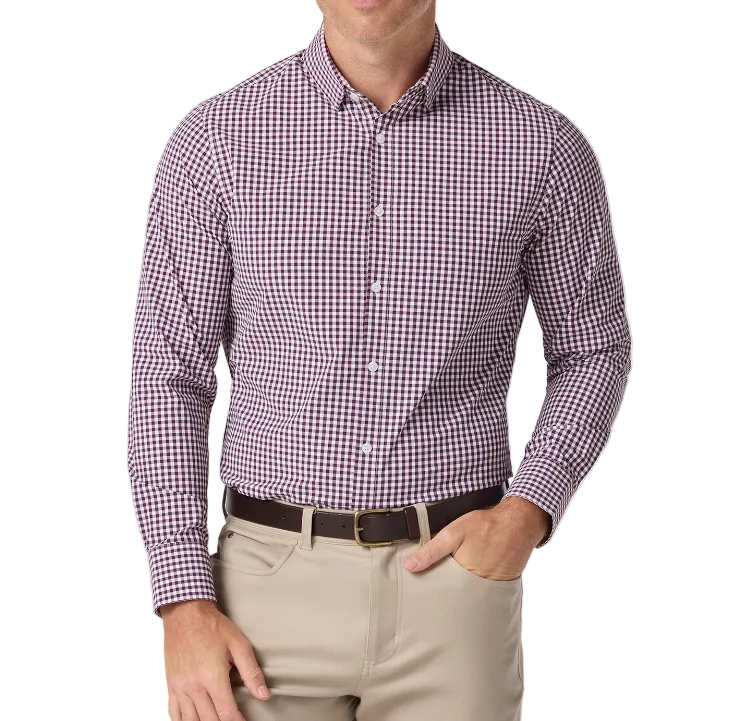 Mizzen+Main Leeward LS Dress Shirt - Eggplant Crew Gingham - Gabrielle's Biloxi