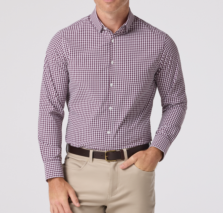 Mizzen+Main Leeward LS Dress Shirt - Eggplant Crew Gingham - Gabrielle's Biloxi