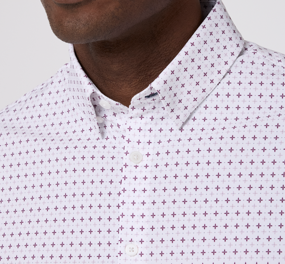 Mizzen+Main Leeward	LS Dress Shirt - Eggplant Hatch Mark - Gabrielle's Biloxi
