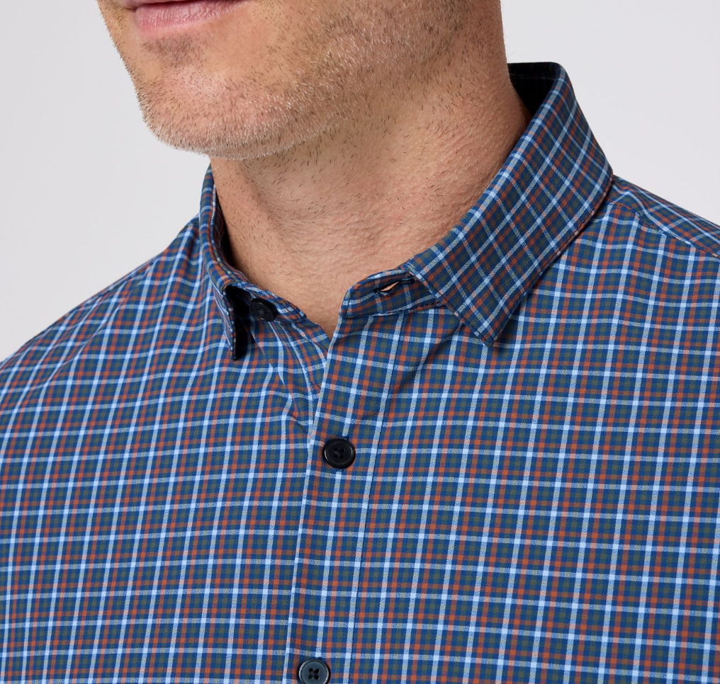 Leeward	No Tuck LS Dress Shirt - Cobalt Doug Plaid - Gabrielle's Biloxi