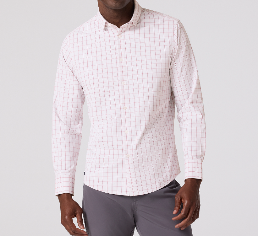 Leeward	No Tuck LS Dress Shirt - Aluminum Hampton Plaid - Gabrielle's Biloxi