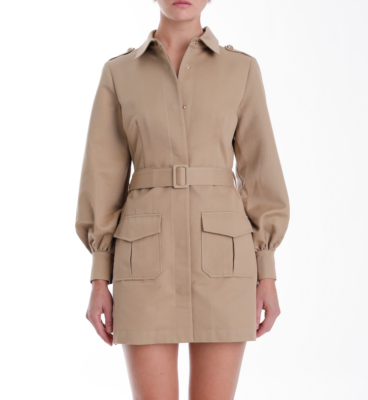 Karina Grimaldi Tiffany Mini Dress - Khaki - Gabrielle's Biloxi
