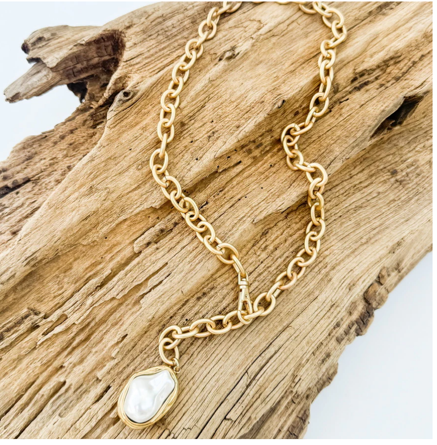 Virtue Pearl Nugget on Cable Chain Necklace - Gabrielle's Biloxi