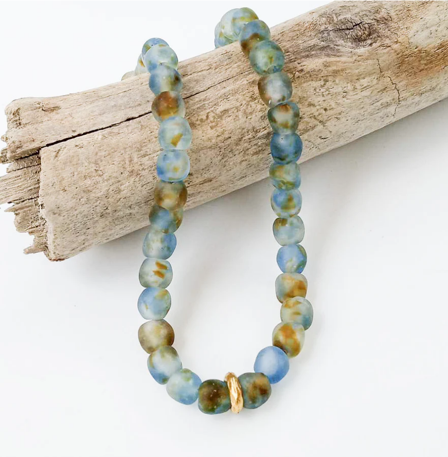 18" Glass Washer Necklace - BlueMulti - Gabrielle's Biloxi