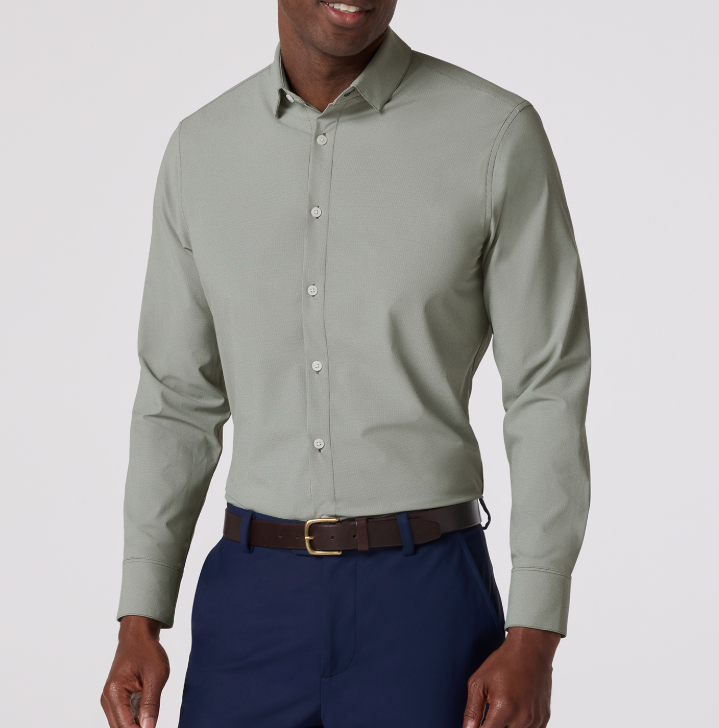 Mizzen+Main Leeward	Trim LS Dress Shirt - Olive Straton Check - Gabrielle's Biloxi